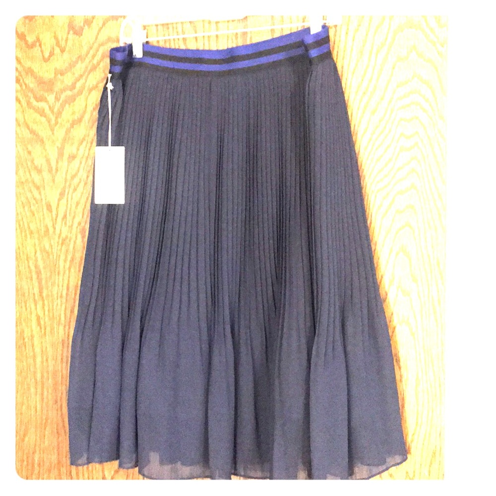 Deep navy blue pleated skirt